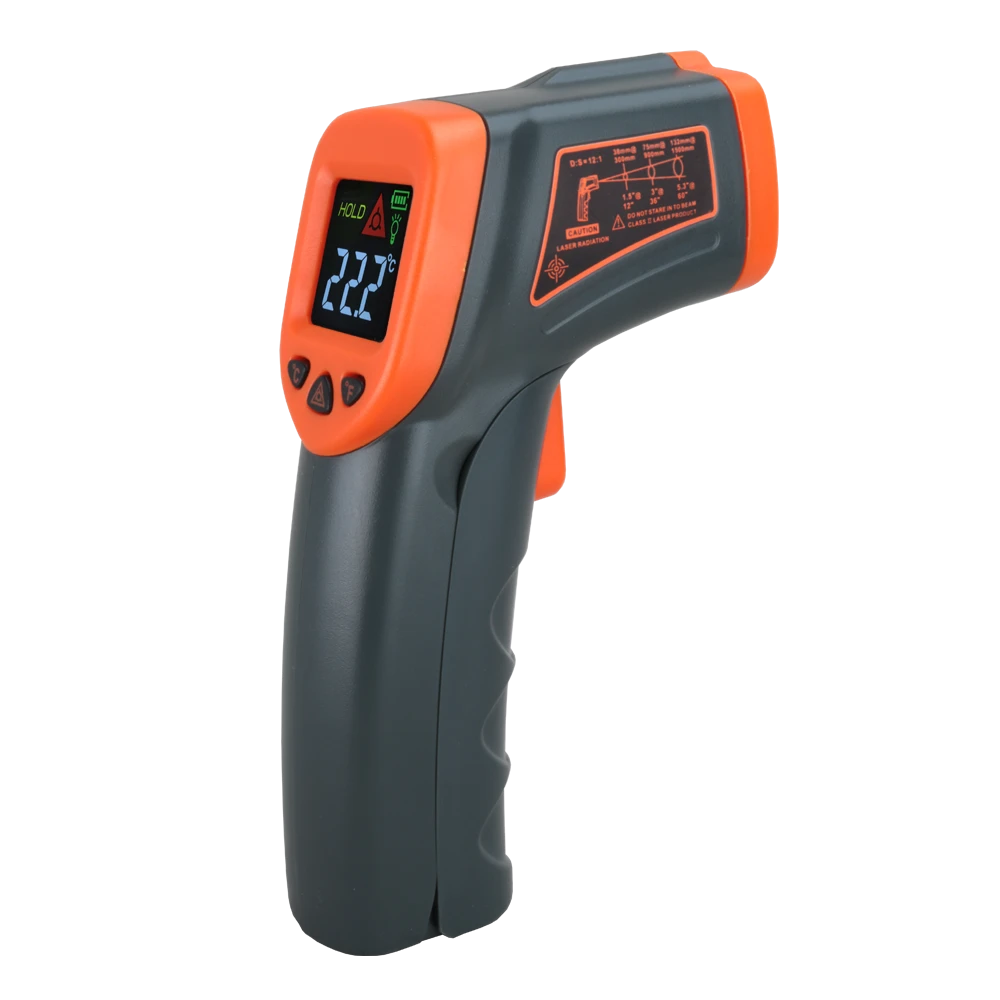 Spanien Kunde bestellte 150 Stück digitales Kontakt-Laser-Thermometer Farb-LC...